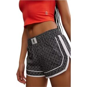 Free People Movement Varsity Blues Printed Shorts. NWT. Starburst Geo black